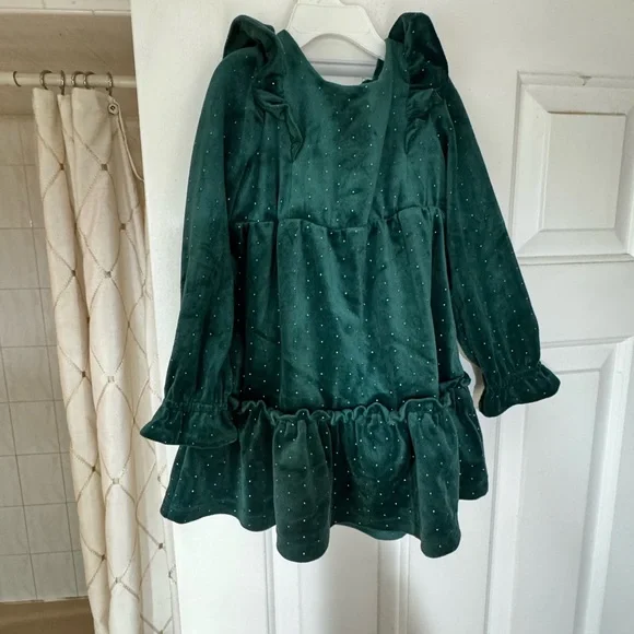 Tahari Forest Green Velvet Dress